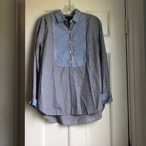 Pin-striped pullover shirt